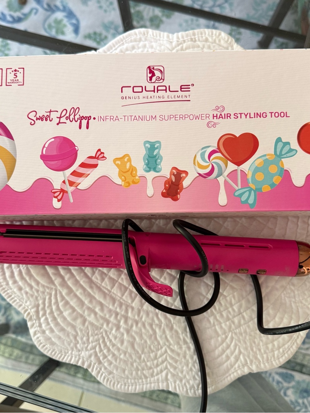 Royale Sweet Lollipop Infra-Titanium Hair Styling Tool - Hot Pink